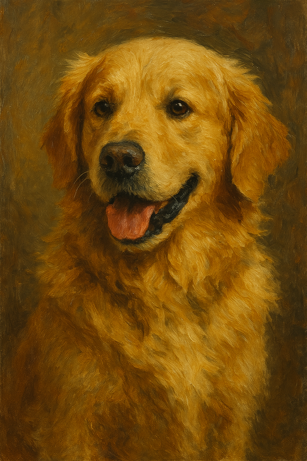 custom oil painting of beloved pet dog